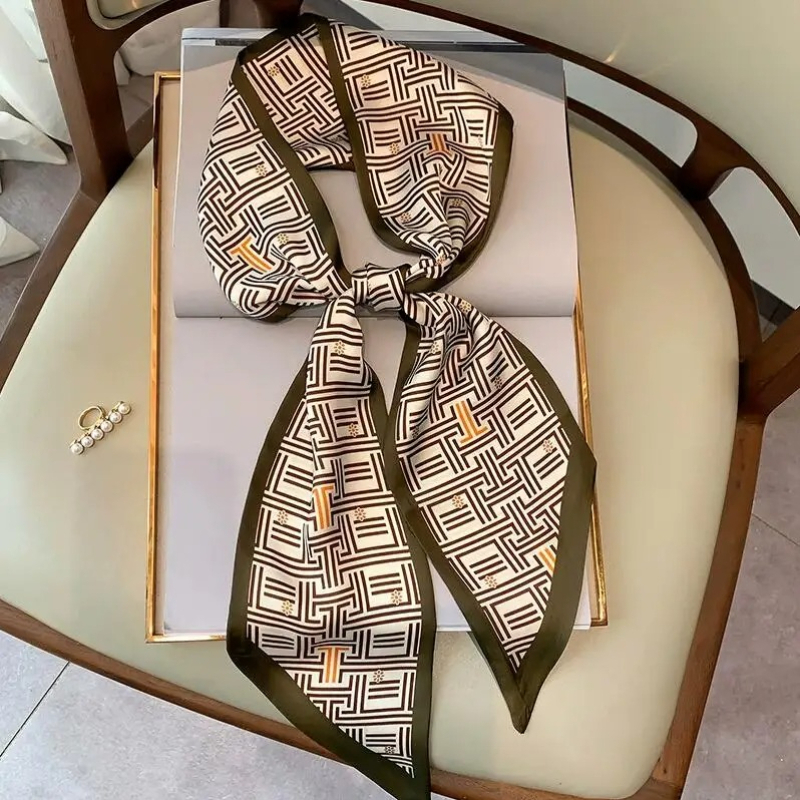 Luxury Bags China - Luxury Geometry Skinny Silk Scarfs Women