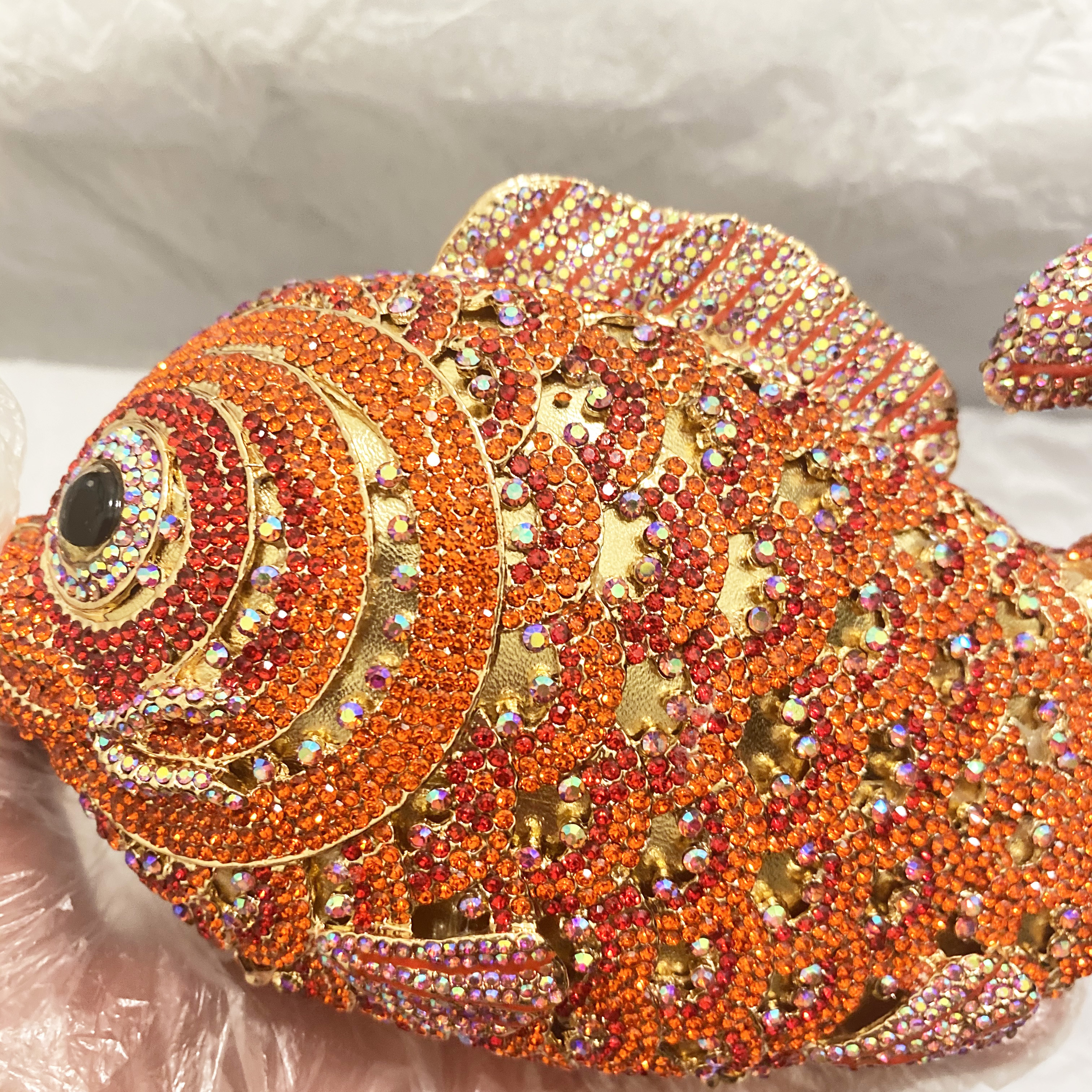 Red/Orange Fish Crystal Mini E - Luxury Bags Reseller ulasan dan harga