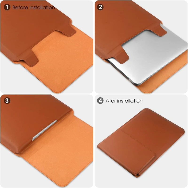 Portable Leather Laptop Sleeve - Laptop Bag Leather 15 ulasan dan harga
