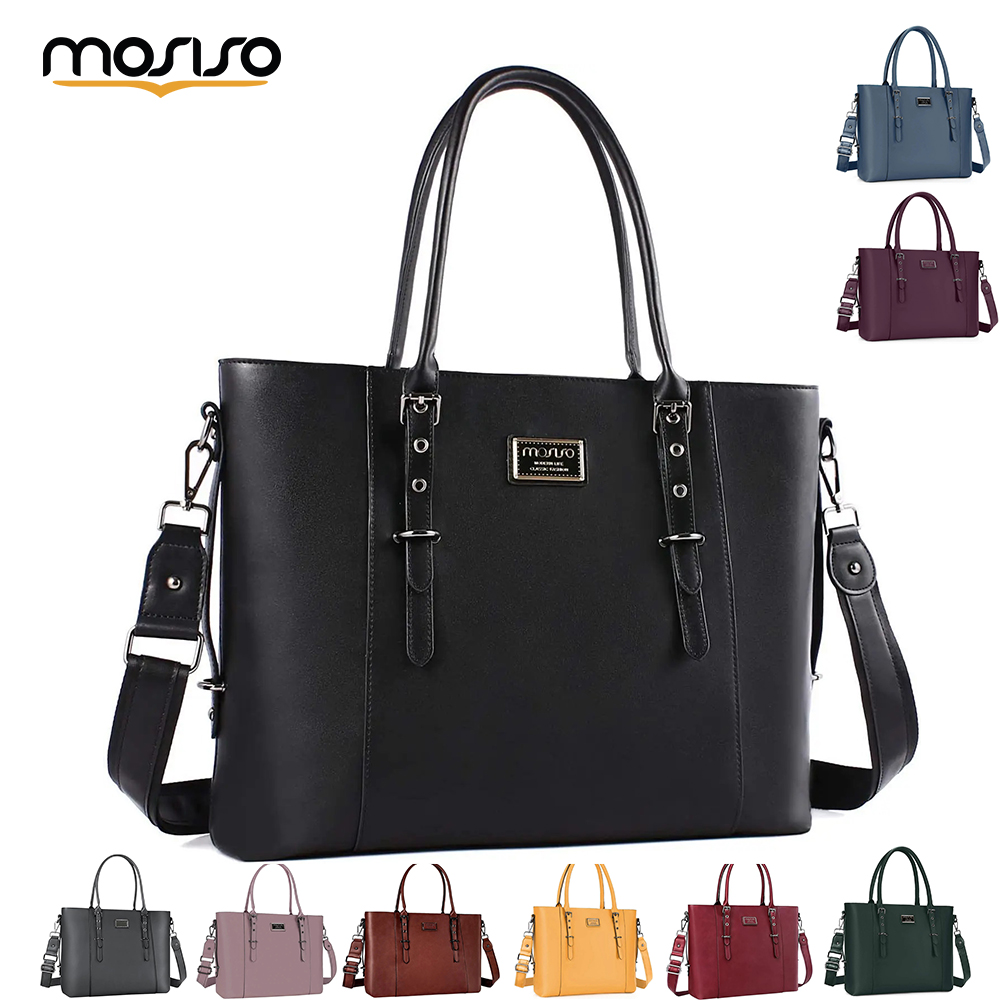 MOSISO Tote Bag for Women MacB - Laptop Bag Leather 15 ulasan dan harga