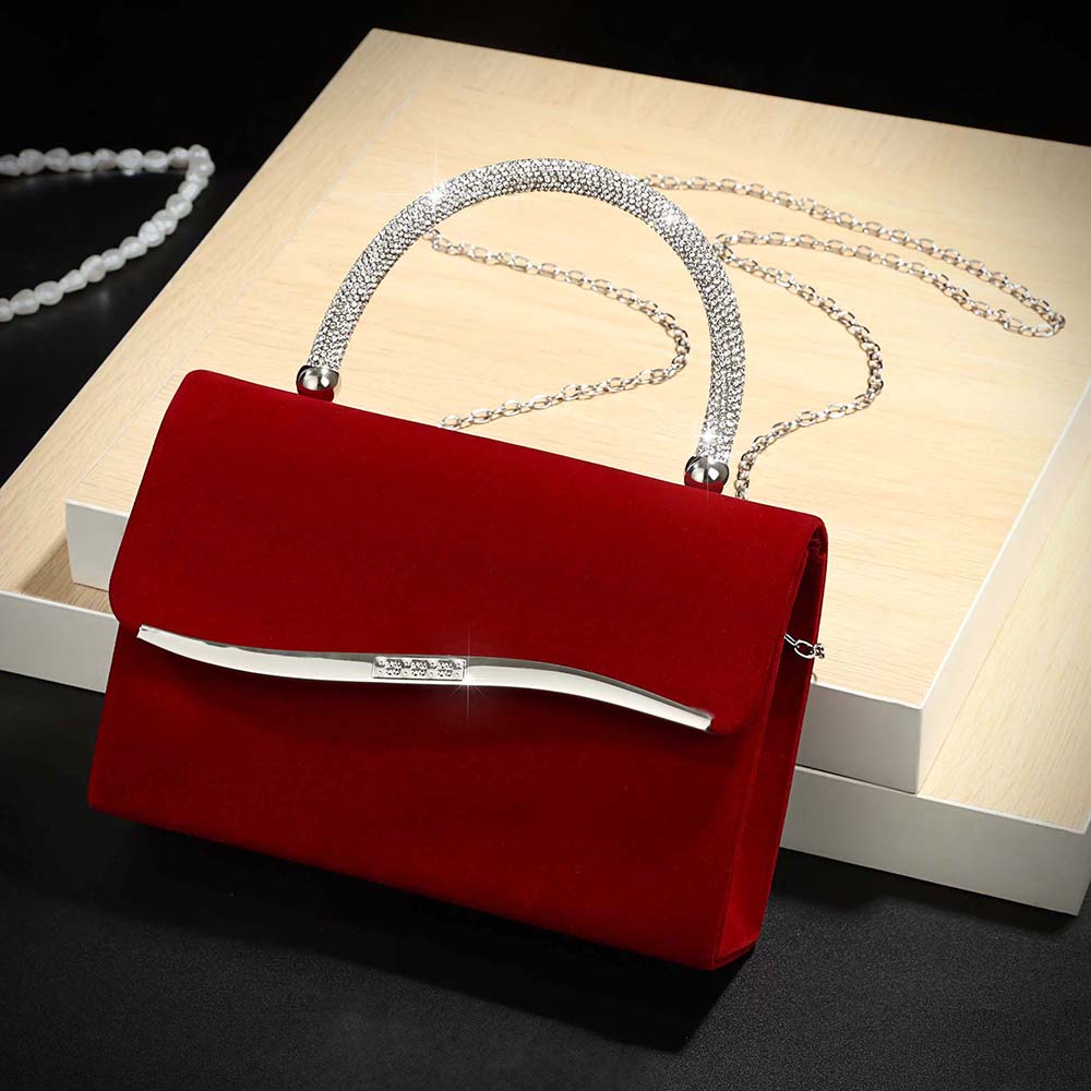 New wine red velvet diamond-en - Luxury Bags Reseller ulasan dan harga