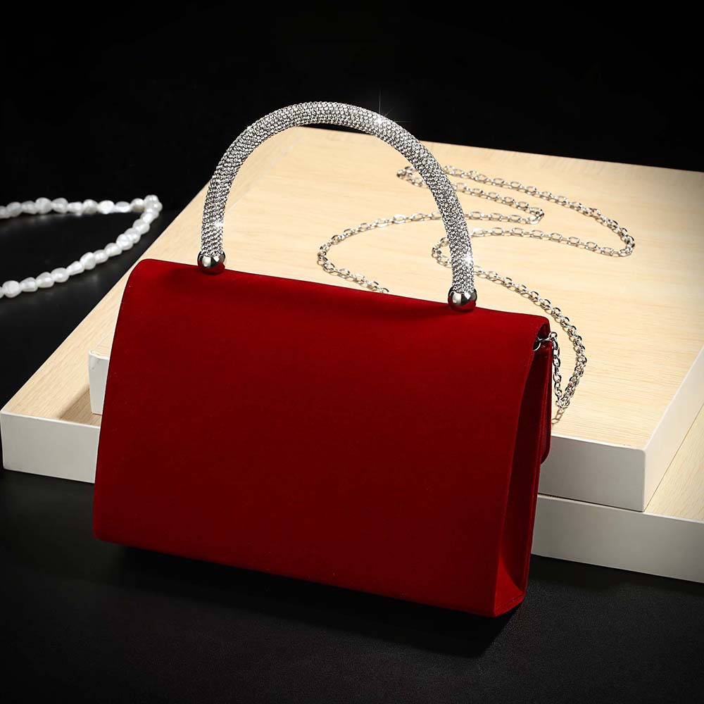 New wine red velvet diamond-en - Luxury Bags Reseller ulasan dan harga
