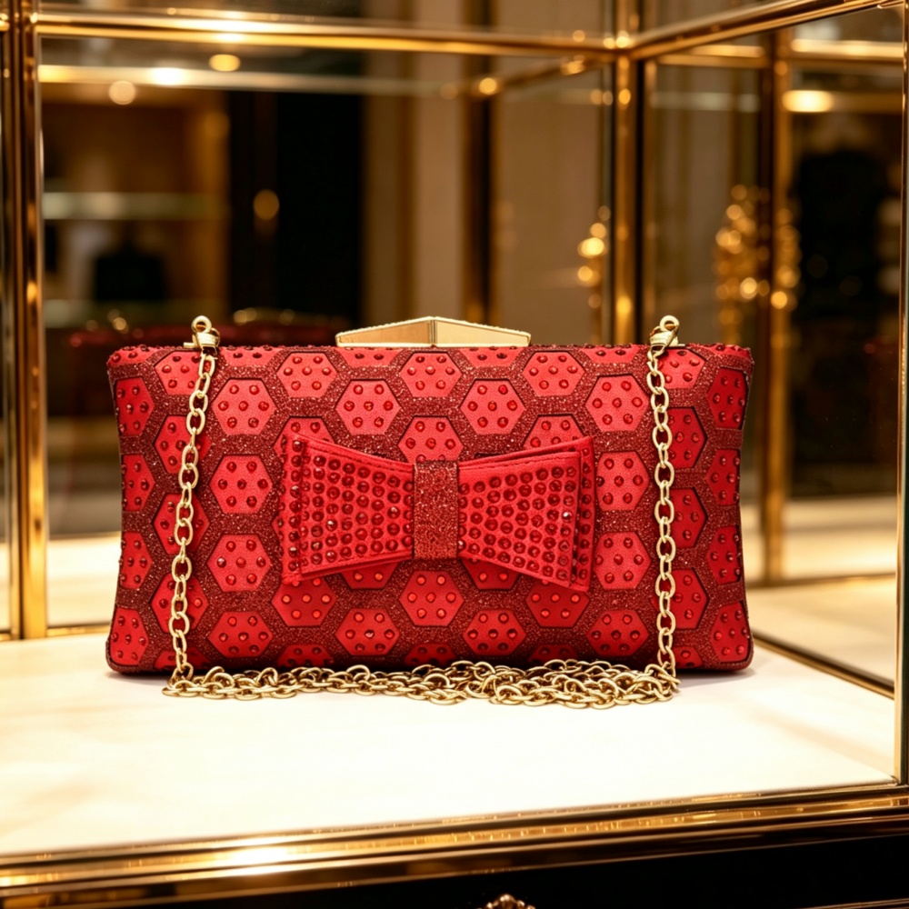 Women Crystal Bow Evening Clut - Luxury Bags Reseller ulasan dan harga