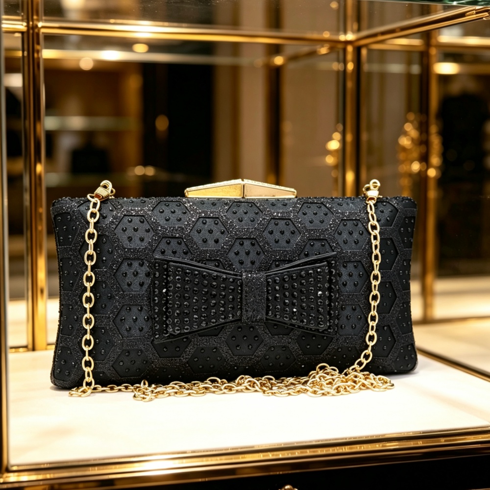 Women Crystal Bow Evening Clut - Luxury Bags Reseller ulasan dan harga